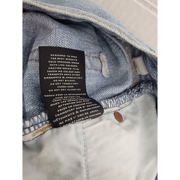 NEON BLONDE Light Blue Straight Leg Jeans with Leopard Detail - Picture 11 of 15